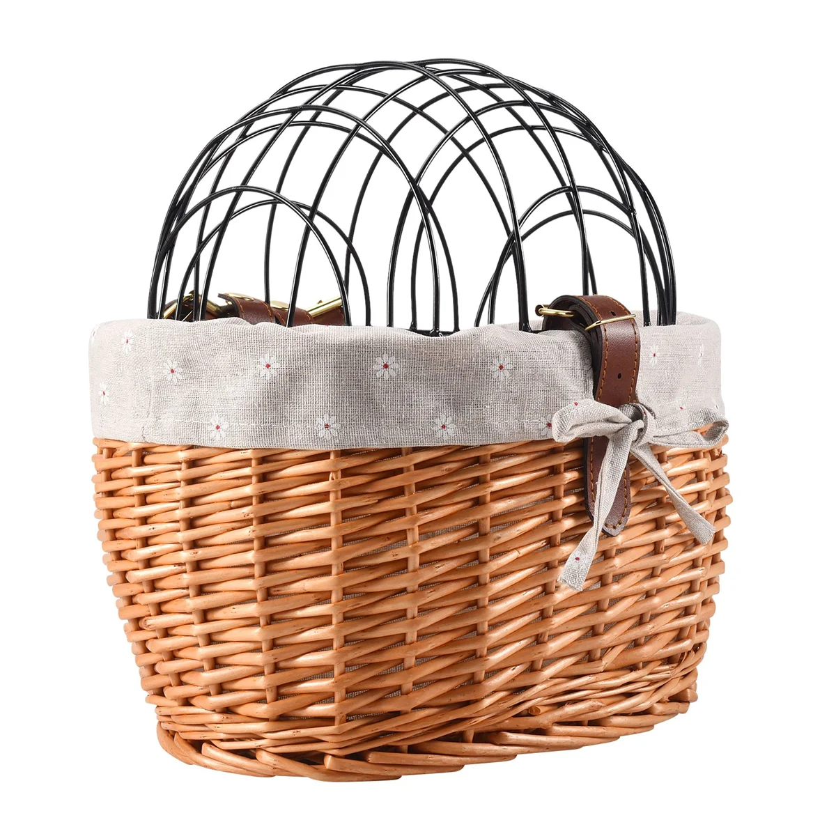 Cat Dog Bicycle Front Handlebar Basket Pets Seat Handwoven Wicker MTB Road Bike Basket Pet Cat Dog Carrier