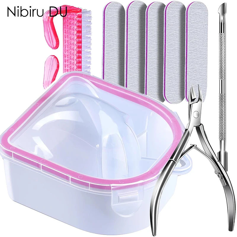 

Gel Nail Polish Remover Kit Nail Soak Off Bowl for Acrylic Nails Manicure Tip Treatment Remover with Cuticle Pusher Nail Tools