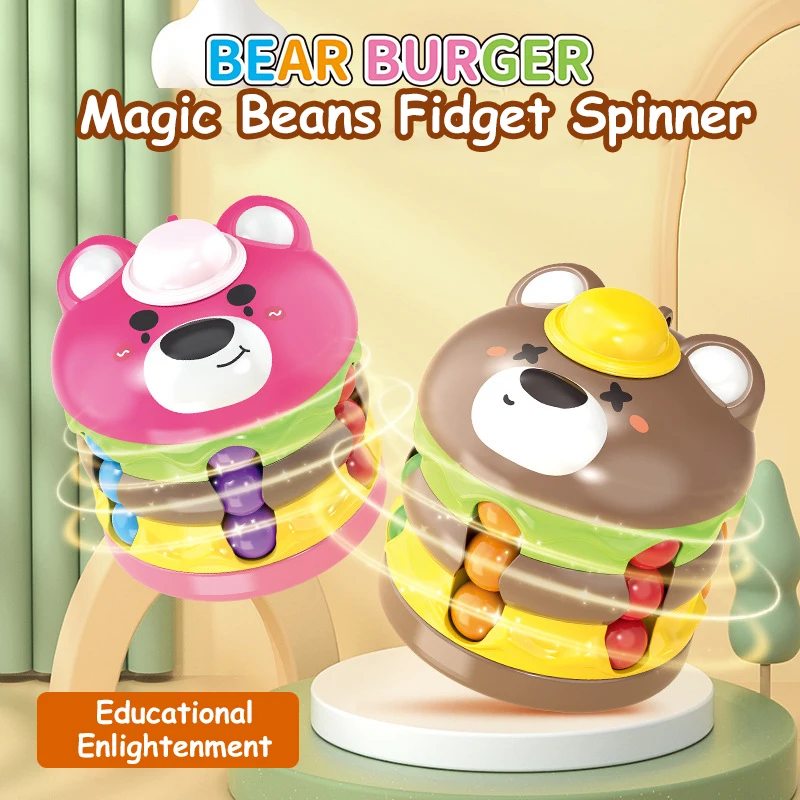 

Bear Burger Transformable Magic Beans Fidget Spinner - вращающиеся бусины, развивающая игрушка для детей