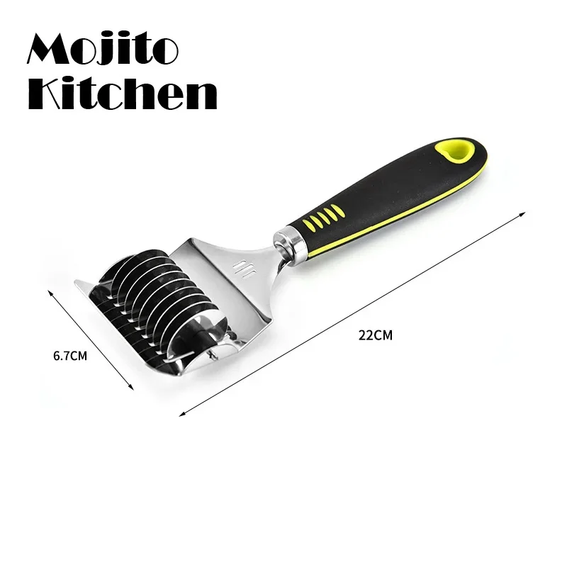 Manual Stainless Steel Noodle Shallot Garlic Cut Roller Cutter Kitchen Practical Helper Tool Dough Cutting Maker