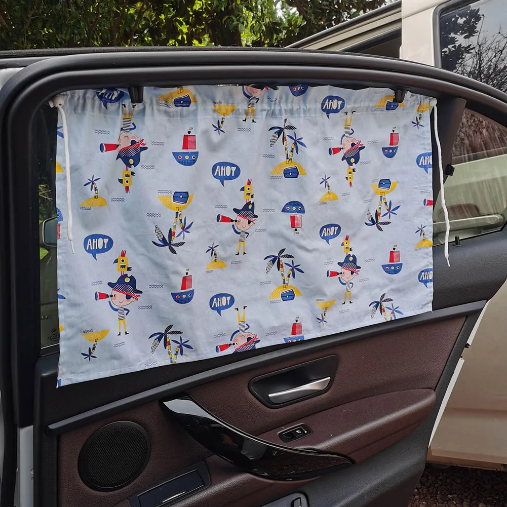 

Side Window Sunshade UV Protection Cute Cotton Baby Car Window Sunshade Cover Suction Cup Sliding Curtain for Kid Baby Children