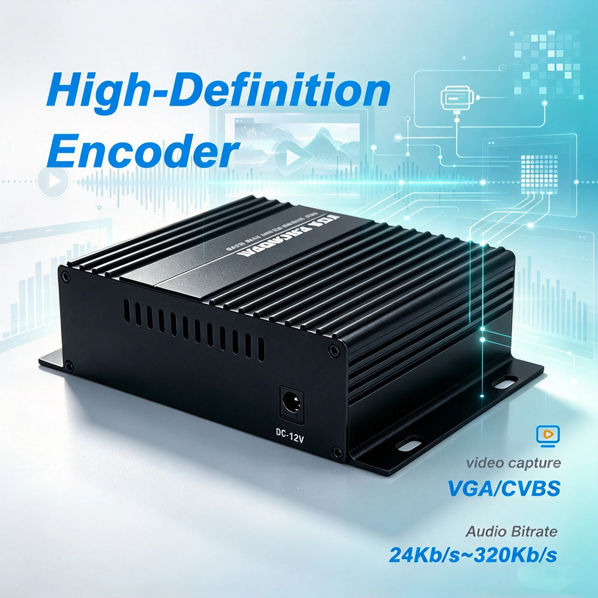 VGA Encoder H.264 H.265 AAC Audio, VGA Loop‑Out, Multi‑Protocol Streaming Encoder for IPTV Live Broadcast