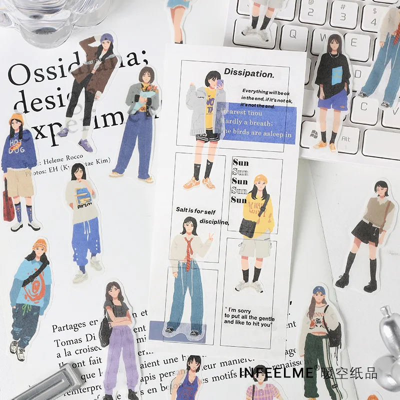 40pcs Street fashion girl series Decorative Stickers Scrapbooking Art Stick Label Diary Album Stationery painting Accessories