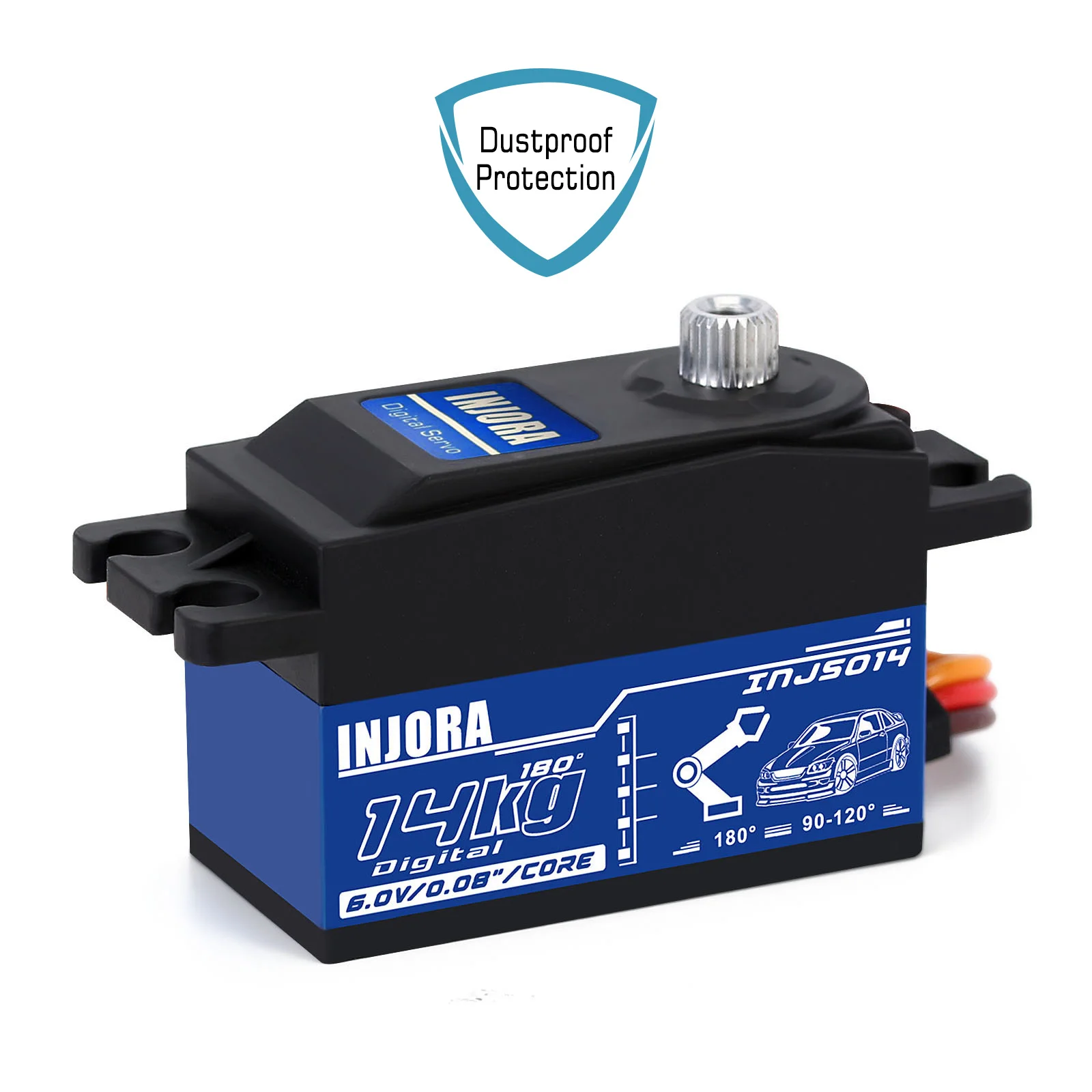 INJORA Metal Gear 14KG INJS014 Servo Digital de perfil bajo para 1/10 RC en carretera Touring Drift Car Tamiya Kyosho modelo de helicóptero