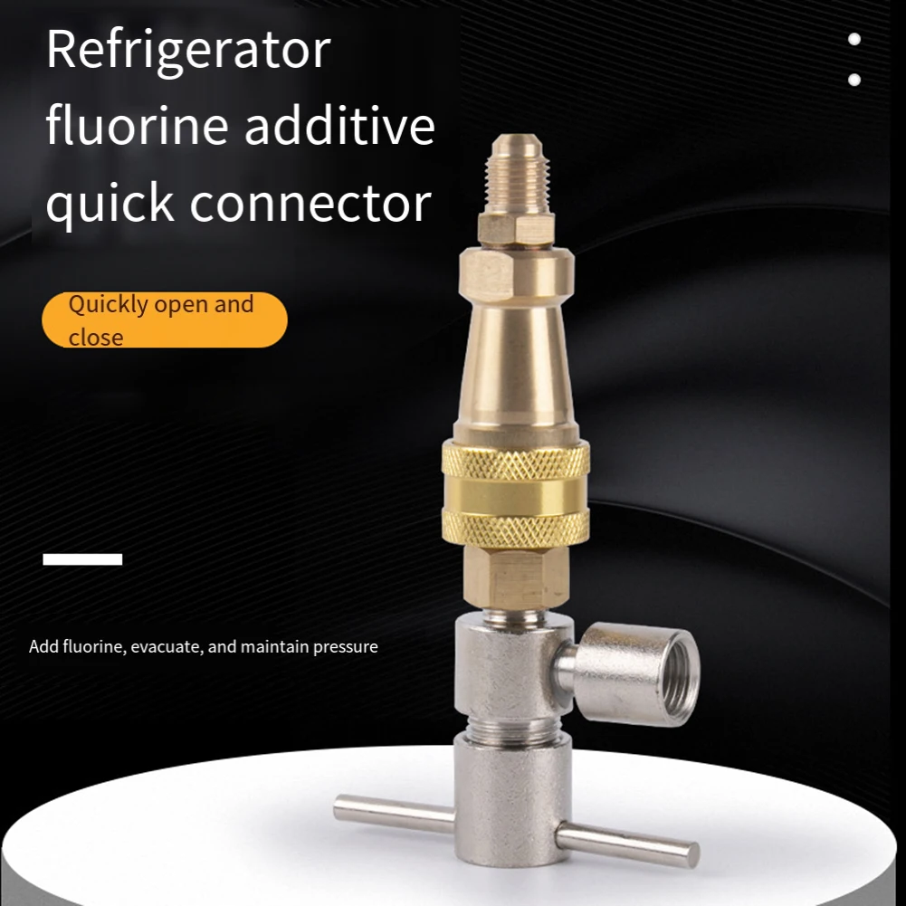 

For Refrigerator Repair 1 4 Inch Connector Brass Quick Connect Home Appliance Maintenance Yellow Adapter Electroplated Iron Body
