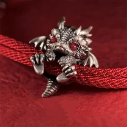 Vintage rotes Seil Drachen Armband Armreif für Männer Frauen pullable anpassen Armband dieses Tier jahr gute glückliche Schmuck zubehör