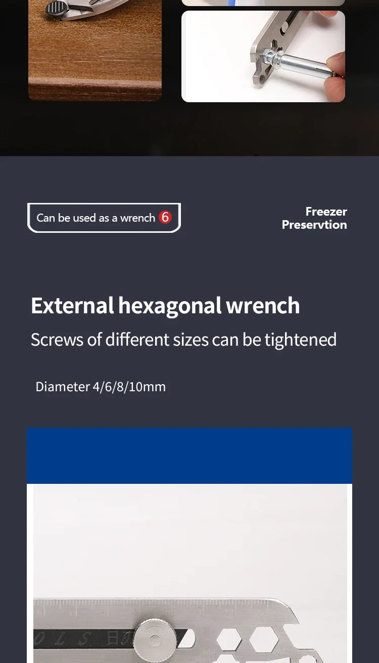 10-in-1-Allzweckmesser, multifunktionales Hochleistungsmesser aus Edelstahl zum Abisolieren von Draht, vollmetallverdicktes Tapetenmesser, Ea – Detail 8
