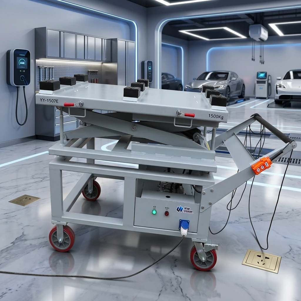 EV Scissor Lift Table Car Hoist One Cylinder Hydraulic 1.5 Ton For Battery Workshop Lift