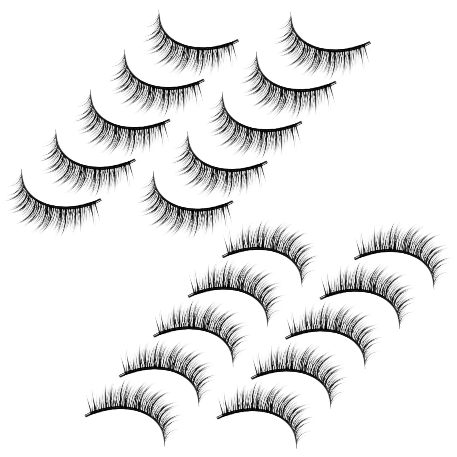 10Pairs False Eyelashes Short Natural Look Easy to Wear Curved Design for Women Makeup Accessories False Lashes Pack