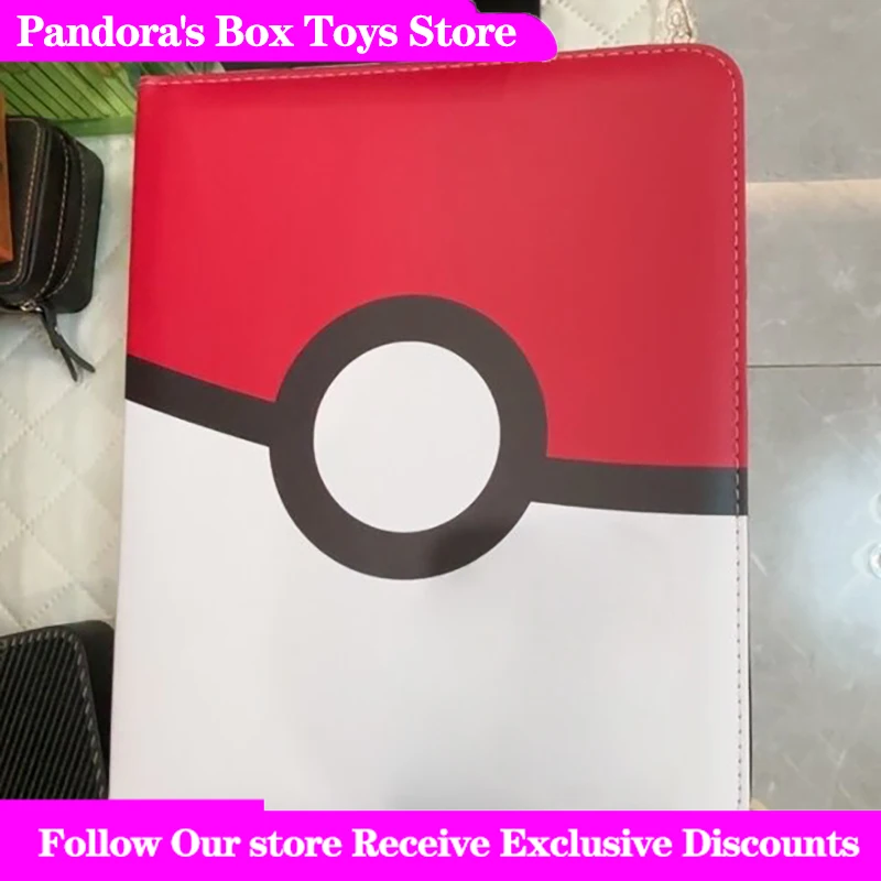 新しいポケモンtcgジッパー式puカードバインダー大容量ポケボールカードコレクションアルバムトレーディングカード収納ブックtcgファンへのギフト