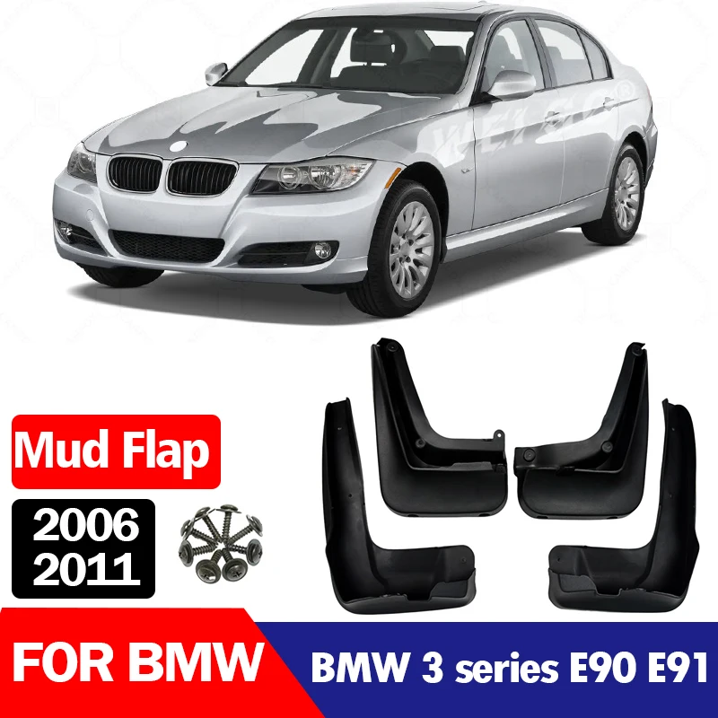 For BMW 3 Series E90 E91 E92 Mudguard Fender Mud Flap Guards Splash Mudflaps Car Accessories Front Rear 4pcs 2006-2011