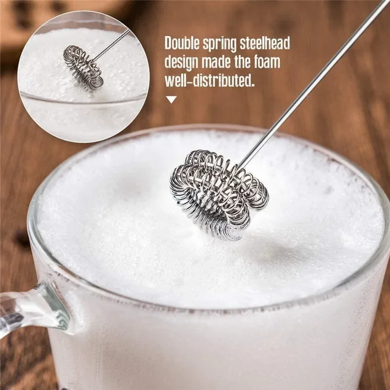 Portable Rechargeable Electric Milk Frother LCD Display Handheld Foam Maker