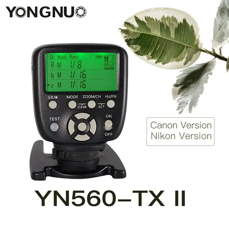 

YONGNUO YN560-TX II Flash Wireless Trigger Manual Flash Controller for Canon/Nikon YN560III YN560IV YN660 968N YN860Li Speedlite