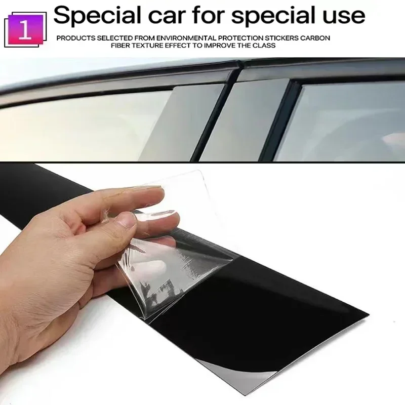 

6Pcs Gloss Black Car Pillar Posts Door Window Panel Cover Decorative Trim for Alfa Giulia 2015-2025 Stelvio 2017- 2023 2024 2025