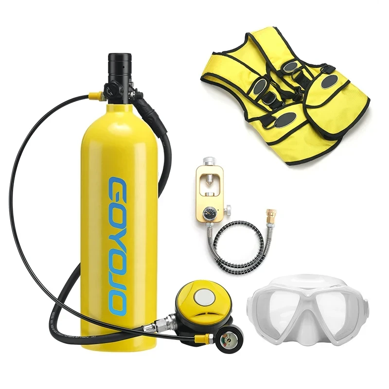 2L Scuba Diving Tank Diving Mask Snorkel Air Snorkeling Equipment Mini Snorkel Scuba Tank Air Cylinder Outdoor Oxygen 