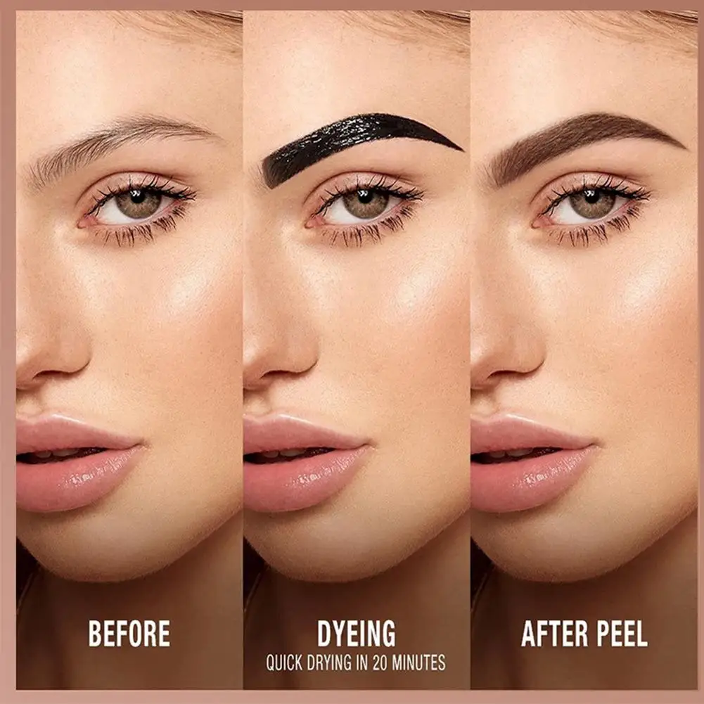 Peel-off Eyebrow Gel กันน้ํายาวนานกึ่งถาวรสีน้ําตาลธรรมชาติ Liquid Eye Brow Enhancers Brow Tattoo Tint แต่งหน้าความงาม