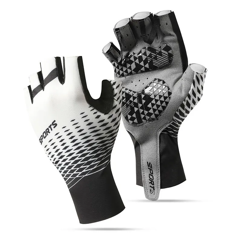 

Breathable Cycling Gloves Summer Wear with Ice Silk Fiber Fabric - Anti-Slip Half-Finger Gloves,Biking Accessory