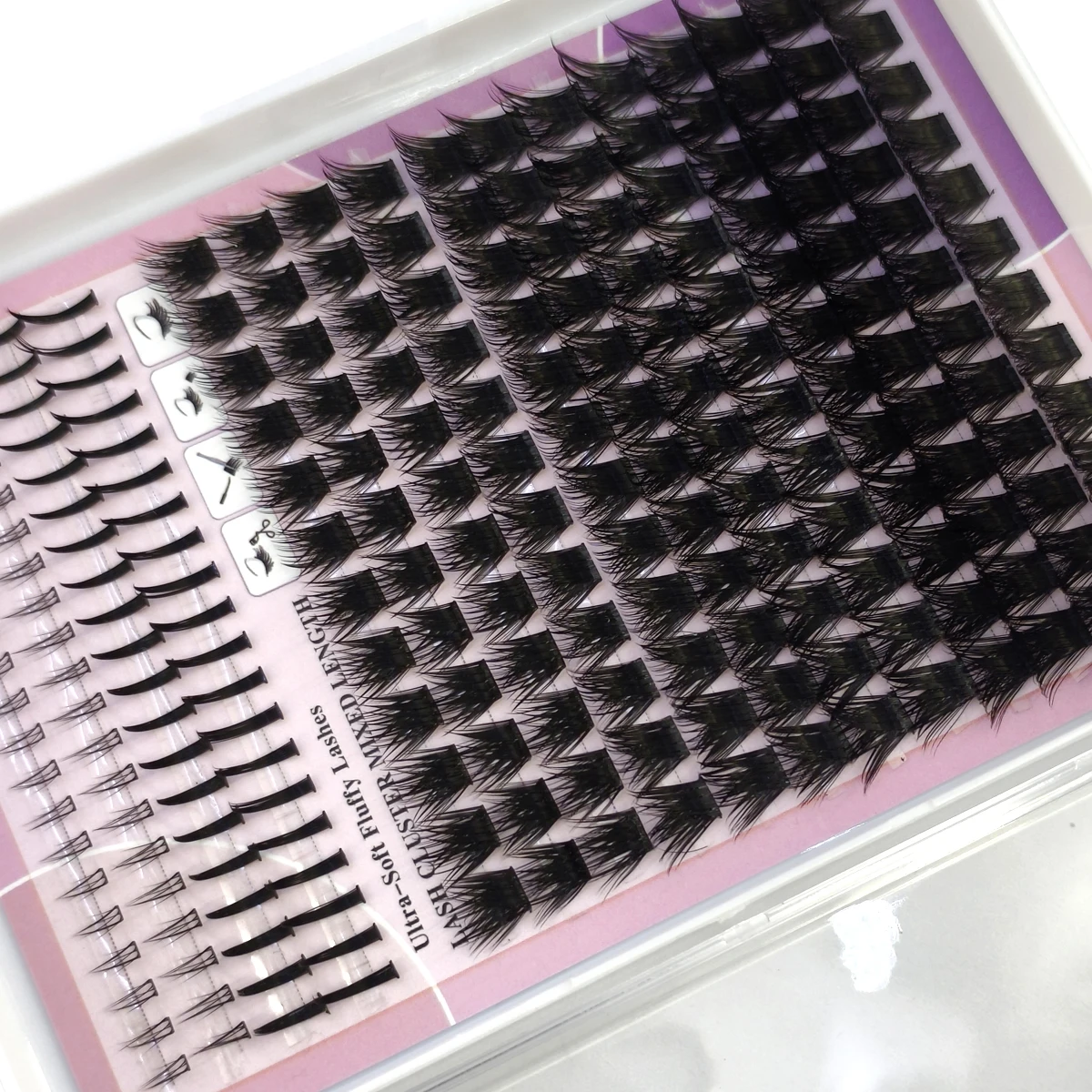 16列トレイまつげエクステ、ナチュラルまつげエクステ、クラスタまつげ、ボリュームミックスクラスタ、ナチュラルキャットアイまつげ