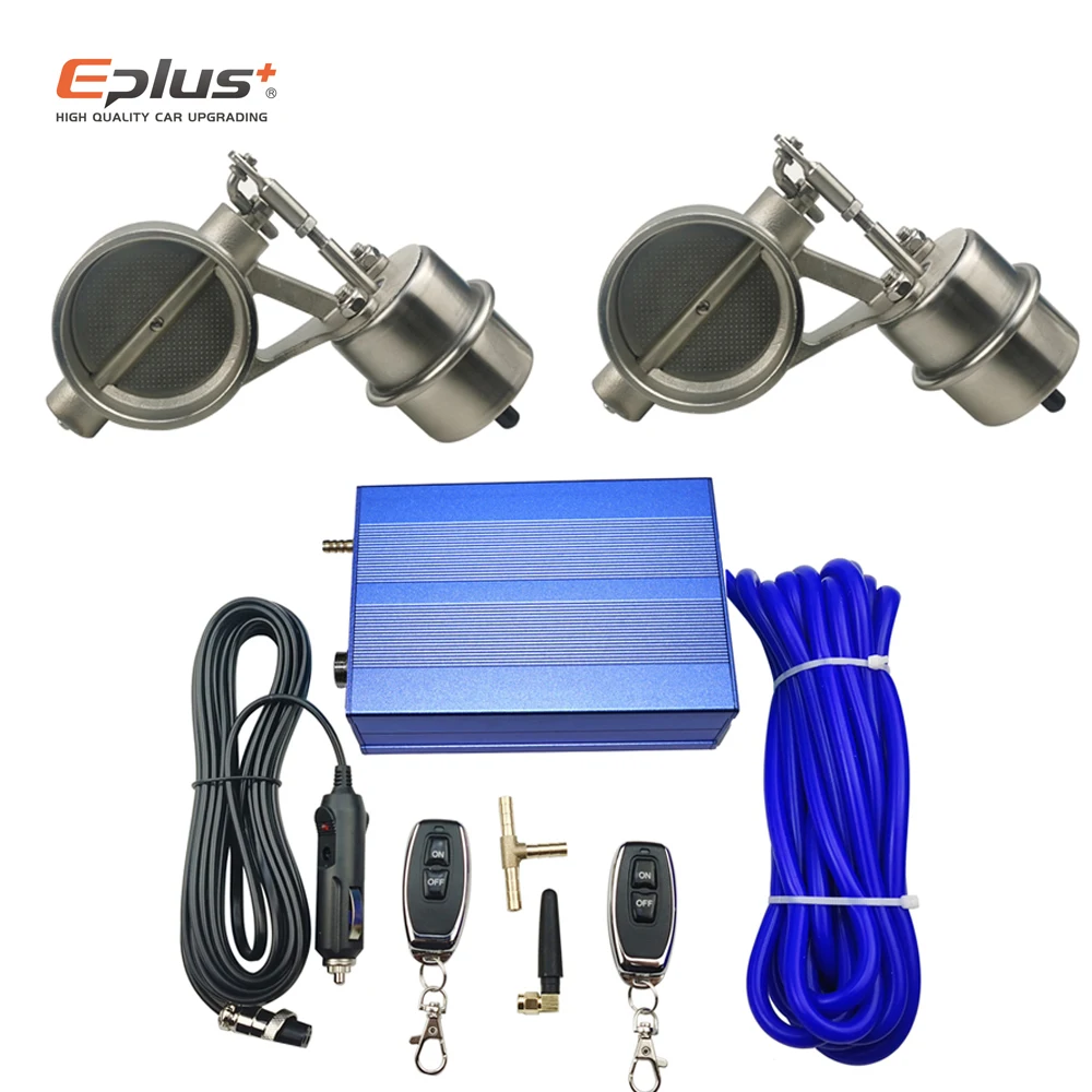 Universal Car Vacuum Exhaust Cutout Valve Kit Stainless Steel Exhaust Valve Controller Device Remote Kit 51/60/6370/76MM
