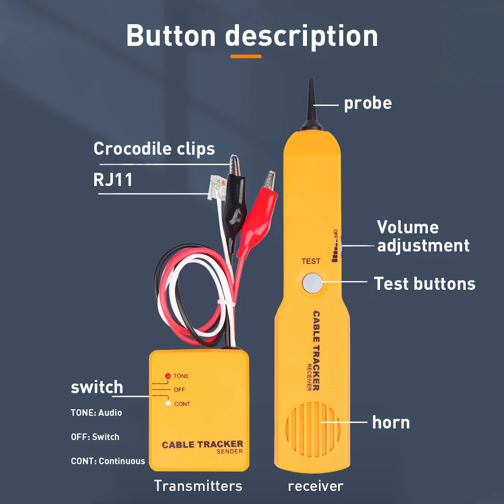Natalink RJ11 Network Cable Finder Wire Tracker Short Circuit Tester for LAN Ethernet Telephone Line Continuity Tester