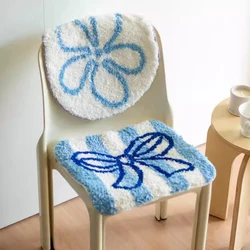 Cute Tufting Bowknot Seat Cushion Korean Style Soft Round Square Floral Bowtie Chair Sofa Pad Home Office Cozy Decor 40x40cm