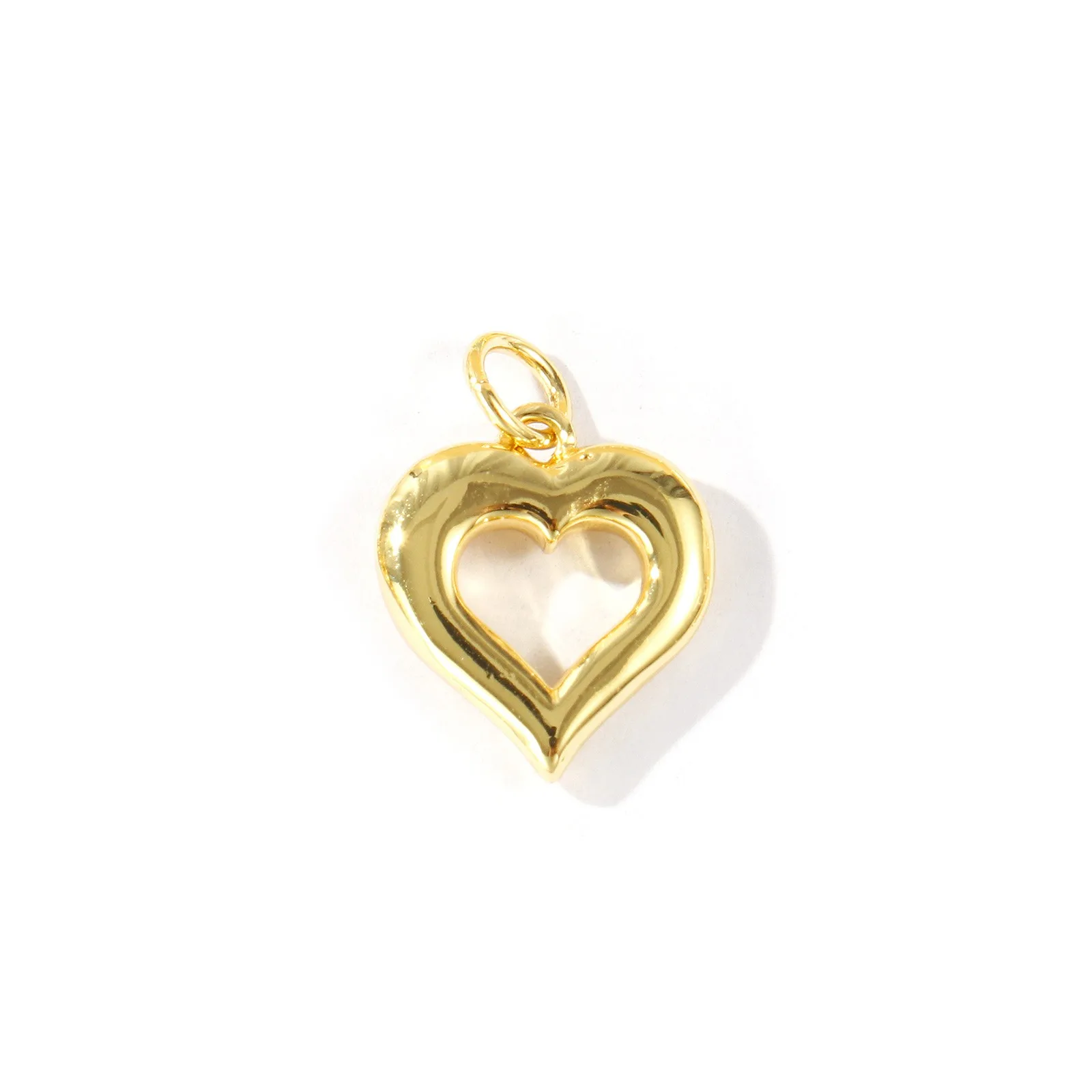 2 Stück Messing-Anhänger, 18 Karat vergoldet, Valentinstag, Herz, Blume, roter Zirkonia, Anhänger für Frauen, DIY-Halskette, Schmuck, Geschenk – Detail 4