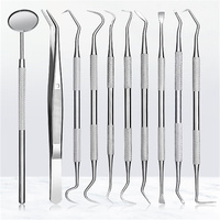 Dental Mirror Sickle Tartar Scaler Teeth Pick Spatula Dental Laboratory Equipment Dentist Gift Oral Care Tooth Cleaning Tools