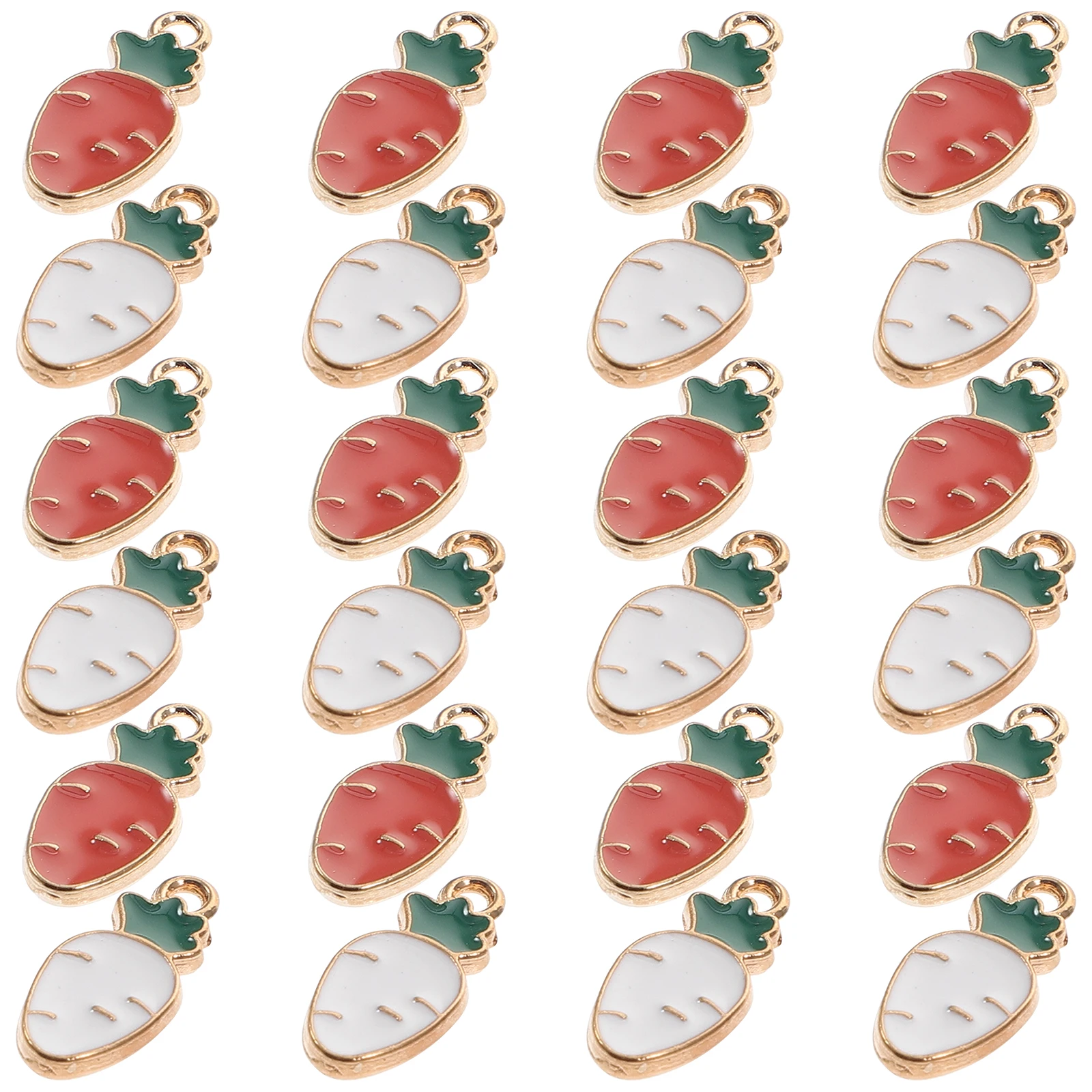 

30pcs Alloy Jewelry Pendants Carrot Enamel Charms Diy For Necklace Bracelet Keychain Craft Jewelry Making Accessories