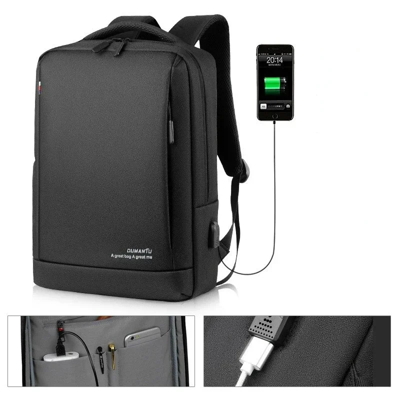 Mochila USB Expansível para Homens, Grande Capacidade, Impermeável, Negócios, Viagem, Escalada, Escola, Laptop, 16.1\