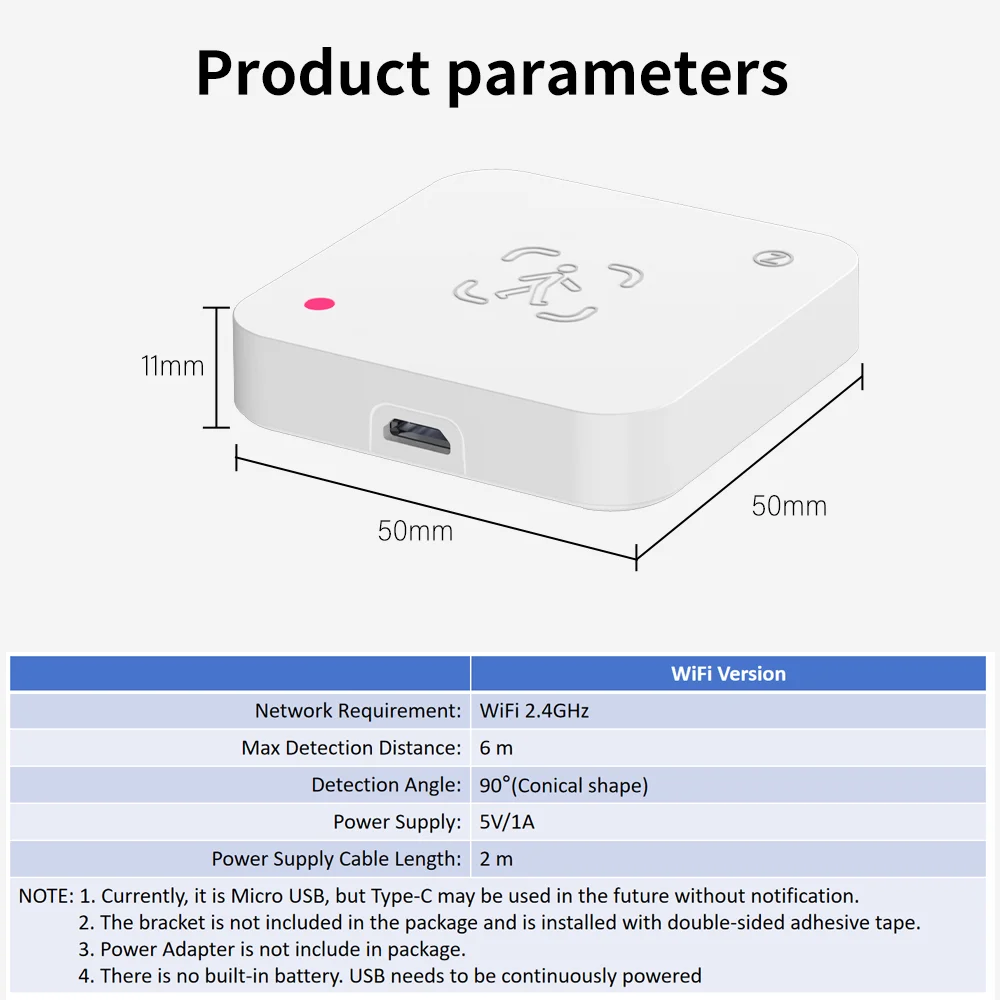 Tuya WiFi Human Presence Sensor MmWave Radar Detector With Luminance Sensor For Smart Home Smart Life replace PIR Sensor