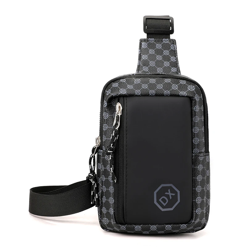 Casual Business Schulter Tasche für Männer PU Leder Umhängetasche Breiten Gurt Umhängetaschen Plaid Designer Männlichen Sling Taschen – Detail 4