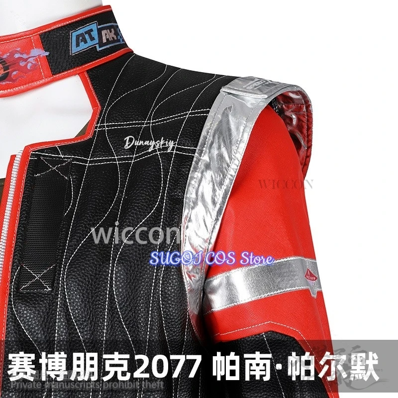 لعبة بانام بالمر كوسبلاي أنيمي سترات من الجلد باللونين الأحمر والأسود فاسق Y2K بنات موضة موحدة حزام شعر مستعار لحفلة الهالوين حسب الطلب