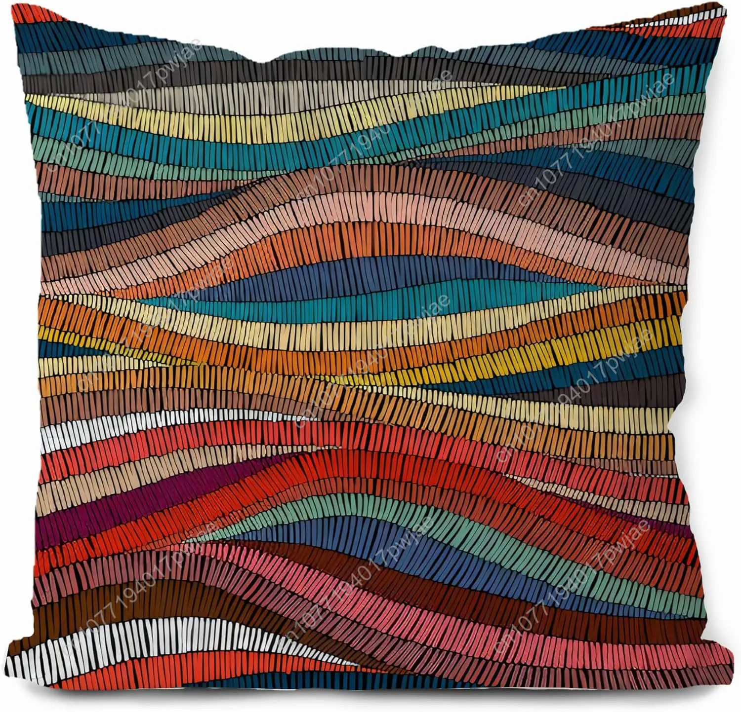 Boho Colorful Pillow Covers 18x18, Abstract Modern Decor Throw Pillow Covers, Bohemian Decor Pillow Case, Mid Century Modern Dec
