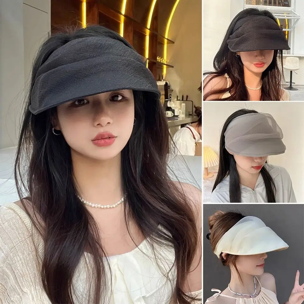 

New Large Brim Empty Top Sun Hat UPF 50+ UV Protect Sunshade Hat Sun Protection Foldable Sunscreen Hat