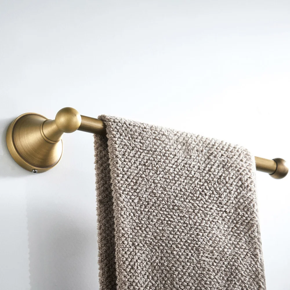 Juego de accesorios de baño de 2 piezas: toallero y soporte para papel higiénico, soporte de pared de latón antiguo, bronce cepillado