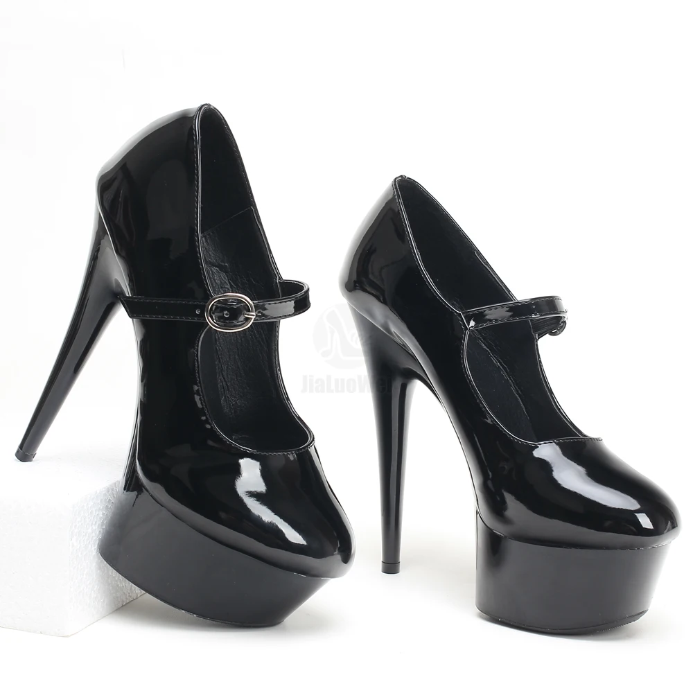 Picture 7: 6 Inch High Heel  Stiletto Platform Mary Jane Strap Shoes Unisex Size 36-43
