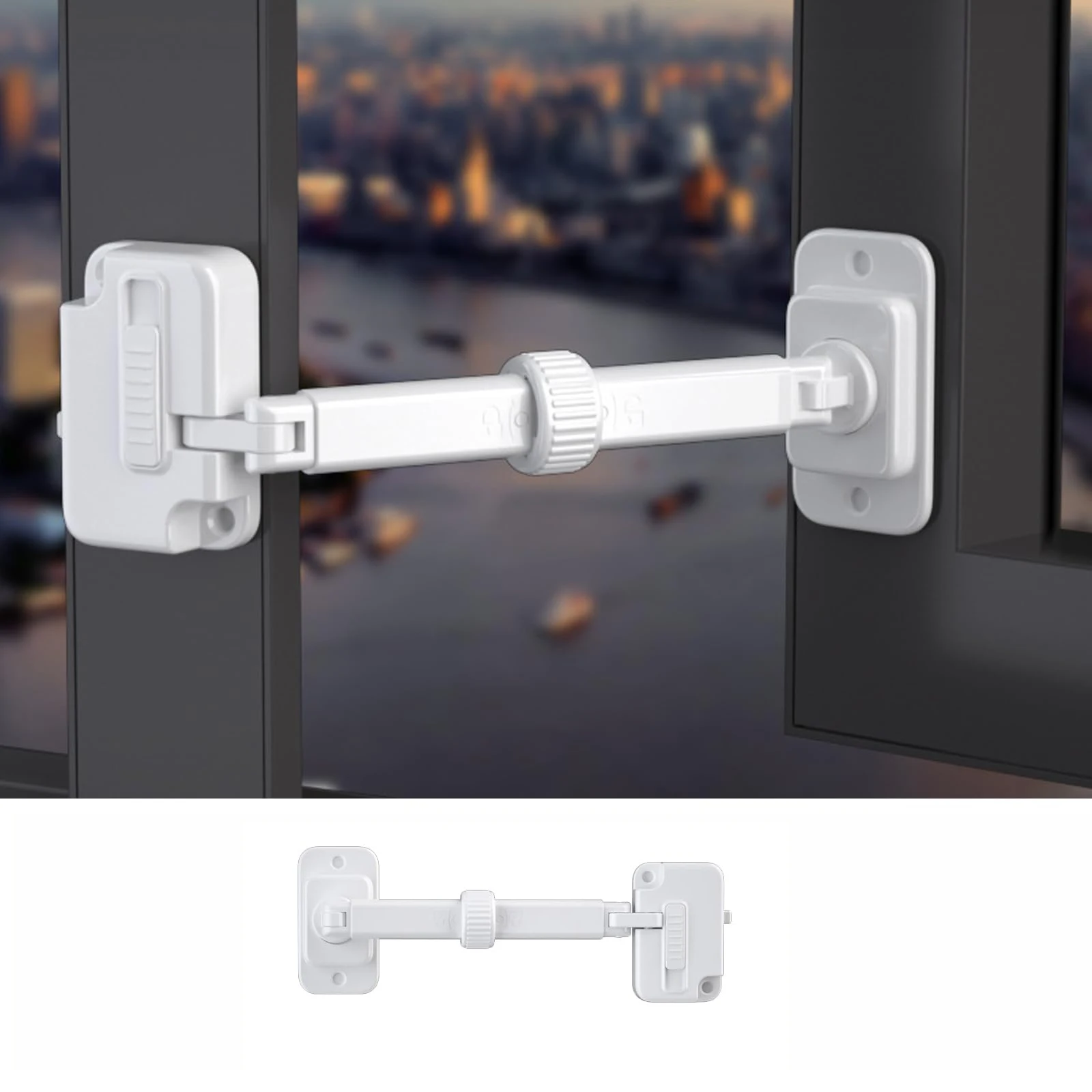 Child Proof Window Restrictor, Adjustable Baby Safety Window Lock, Window Safety Locks for Toddlers，Easy to Install Suitable