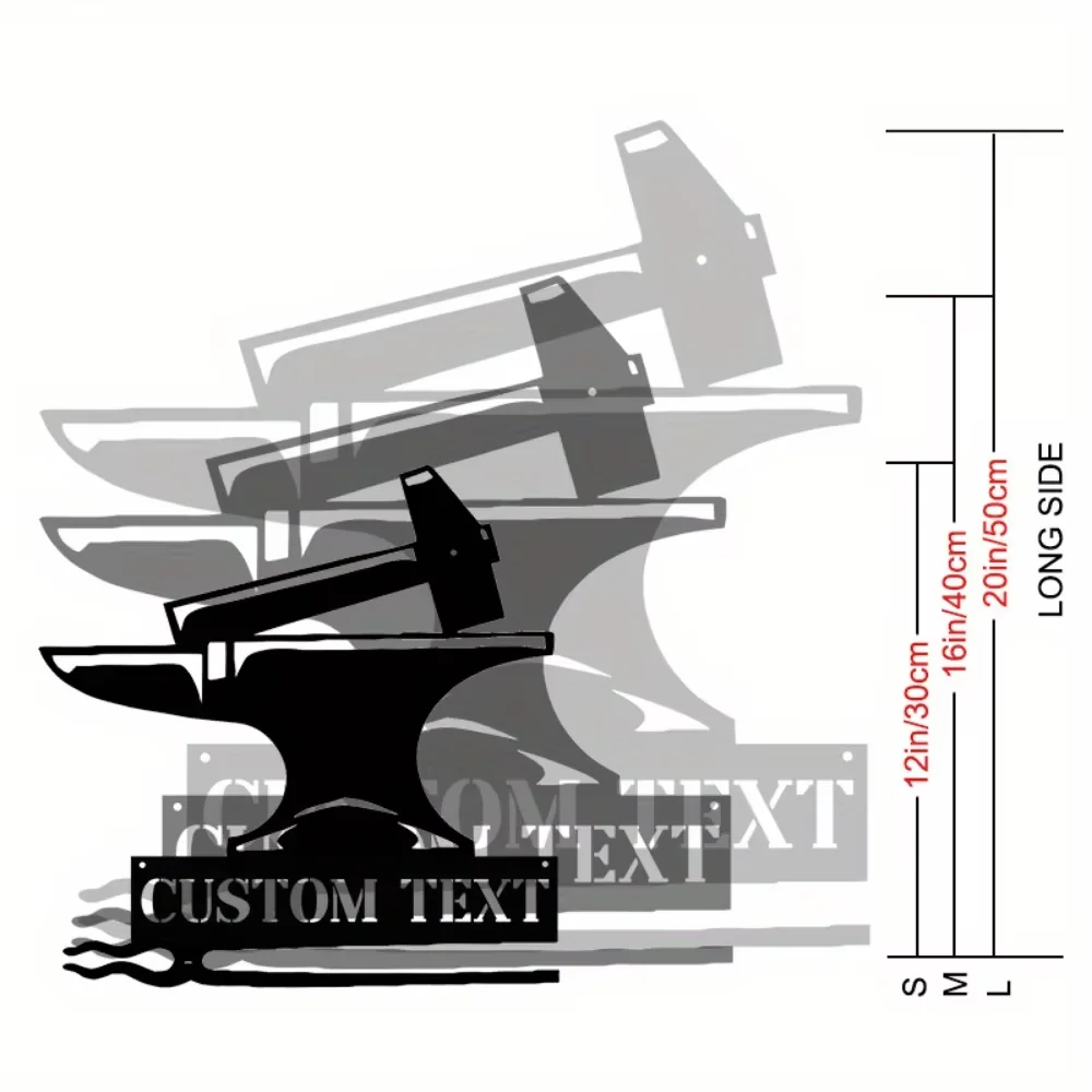 Custom Anvil Metal Sign Exclusive Indoor/Outdoor Decor for Knife Makers and Blacksmiths Ideal 3D Iron Art,Functional Fashionable