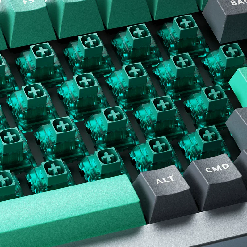 Kailh Box Crystal Midnight Jade Switch 50gf Clicky Tactile Switch With IP56 Dust/Waterproof 80M Lifespan Transparent RGB Housing view 5