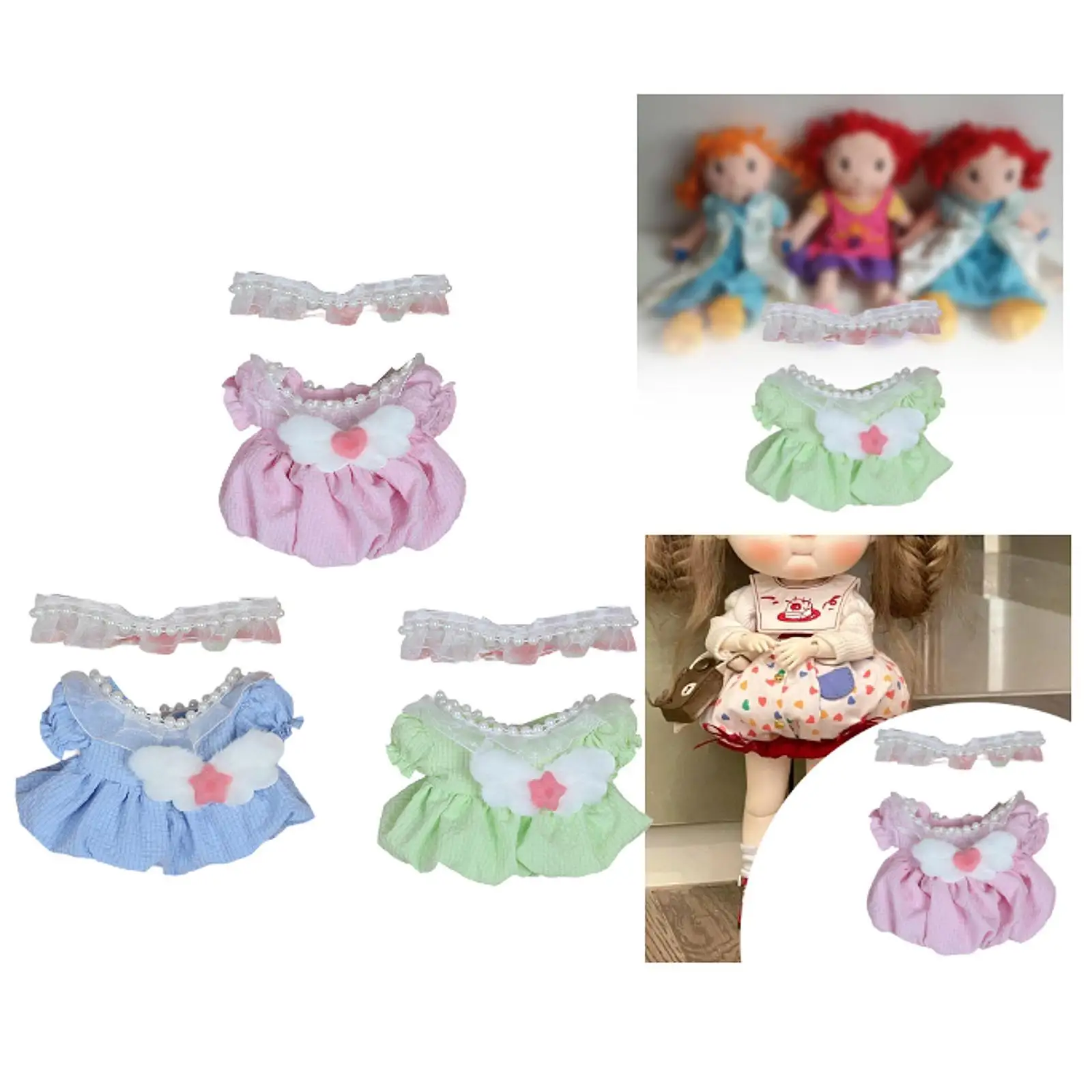 

Stuffed Doll Princess Dress Make Your Own Dolls Doll Changing Clothes Outfits Puff Sleeve Skirt for 7.87'' Doll Party Favor