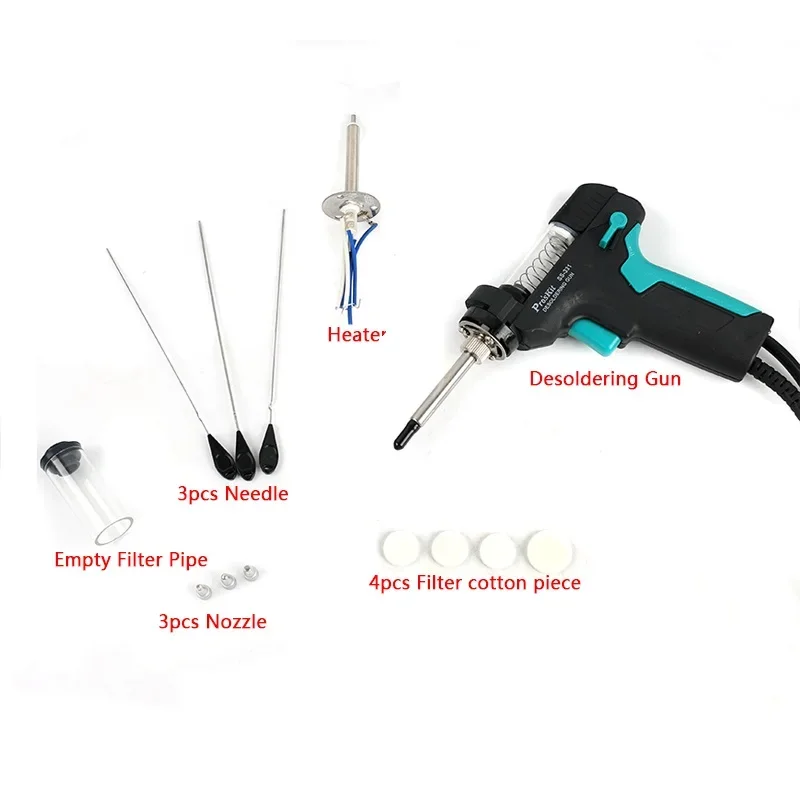 Suction Gun Accessories Empty Filter Pipe Nozzle Heater For Pro'sKit SS-331H Electric Desoldering Station