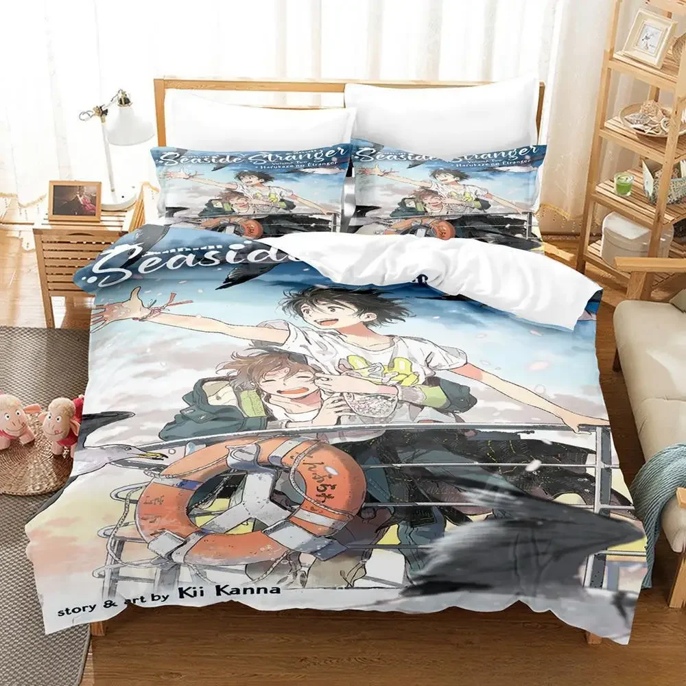 

Seaside Stranger Bedding Set Single Twin Full Queen King Size Bed Set Adult Kid Bedroom Duvet cover Sets 3D Anime Bed Sheet Set