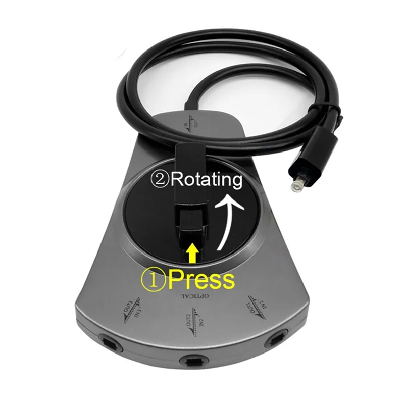 ABSQ-3-Way Digital Toslink Switch Toslink Switch Untuk Pemutar DVD CD Untuk Peralihan Audio Serat Optik