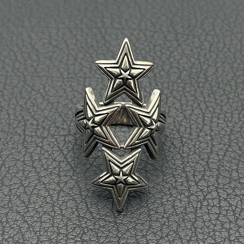 Cody Retro Gothic Vintage Cross Star Ring for Men Chunky Hollow Center Bold Jewelry Designer Luxury Quality Unique Gifts