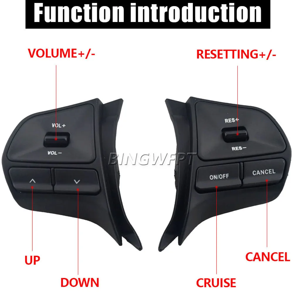 Brandnew Steering Wheel Buttons For KIA Rio 2011 2012 2013 2014 Cruise Control Remote Volume Bluetooth Car Switches