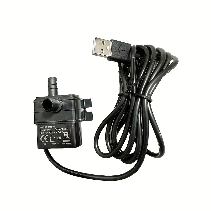 water pump 12v pool pump 5V USB Plug 4.8W 240L/H Pet water pump suitable for aquarium rockery fountain pums power supply 3A