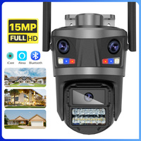 15MP HD Outdoor IP Camera iCsee WiFi Three Screen Security PTZ Camera 4K 8MP Dual Screen Ai Tracking CCTV Video Surveillance