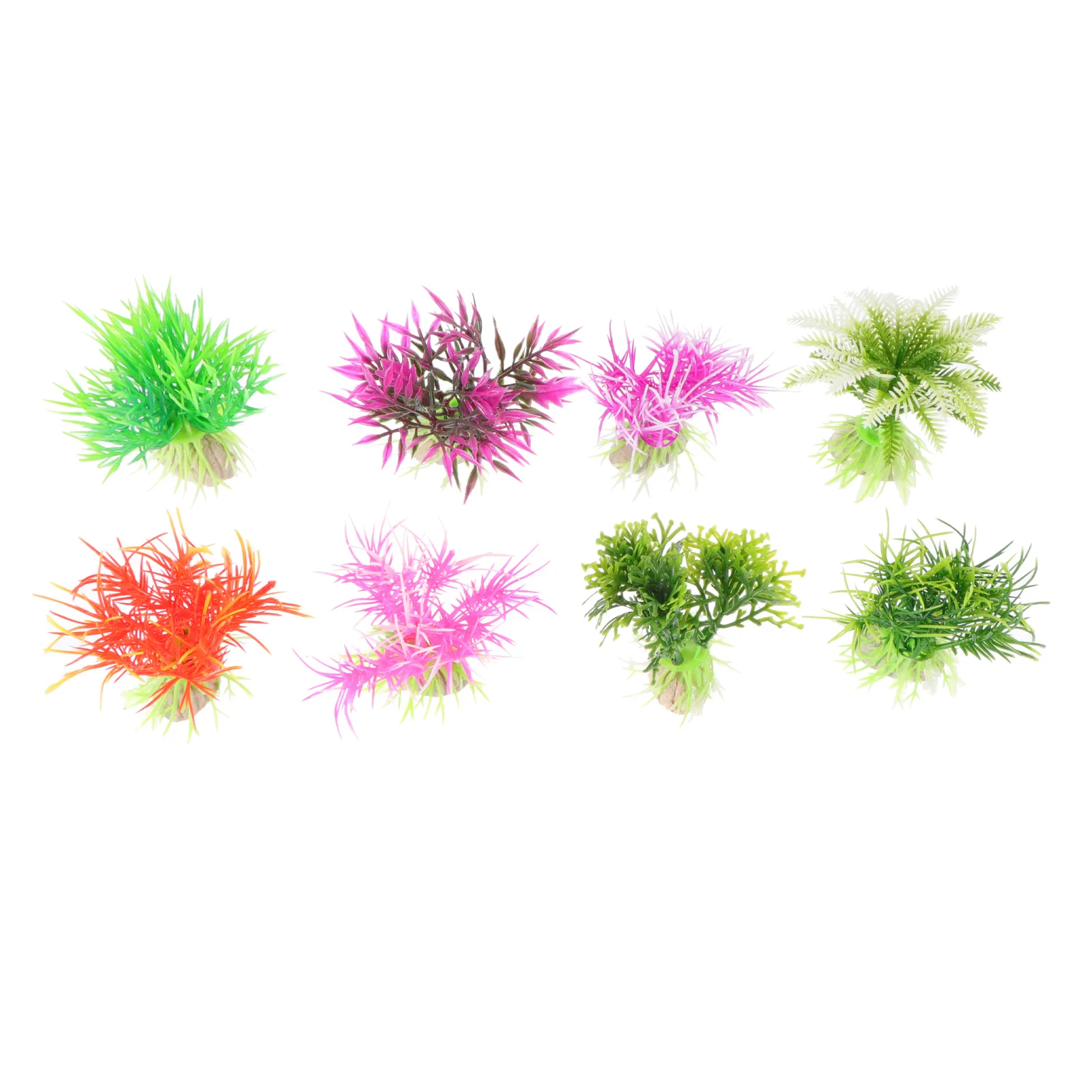 

8Pcs Simulation Water Plants Aquarium Decor Realistic Shape Fish Tank Grass Mixed Style Safe Material Fish Tank Decorations