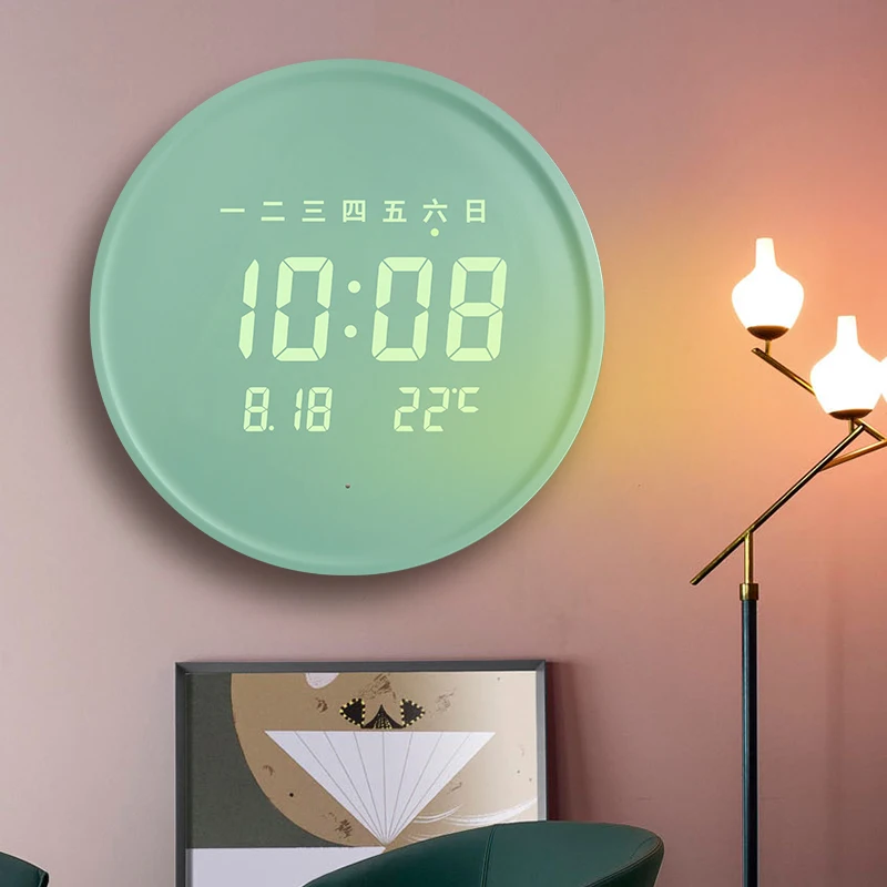 Clock Wall Clock Living Room Home Simple Electronic Clock Wall Hanging Bedroom Noiseless Pocket Watch