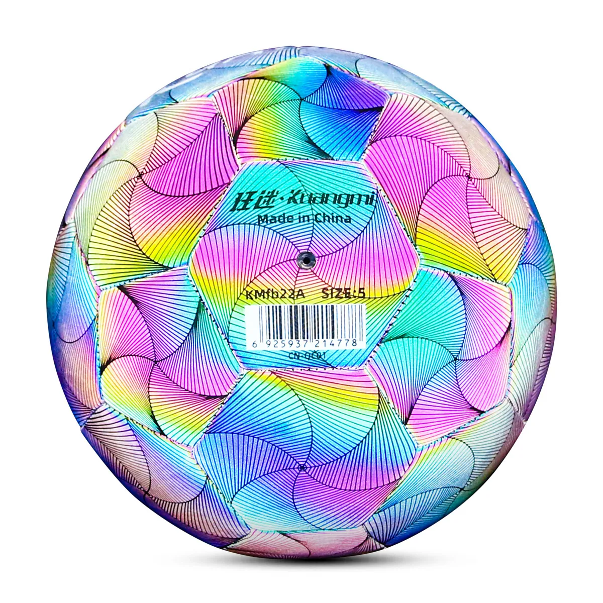 Kuangmi สะท้อนแสง PU หนังลูกฟุตบอลขนาด 5 ใหม่ลูกฟุตบอลกีฬากลางแจ้งเด็กวัยรุ่นของขวัญวันเกิด